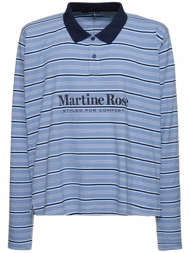 Photo: MARTINE ROSE - Logo Print Cotton Jersey L/s Polo