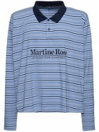MARTINE ROSE - Logo Print Cotton Jersey L/s Polo