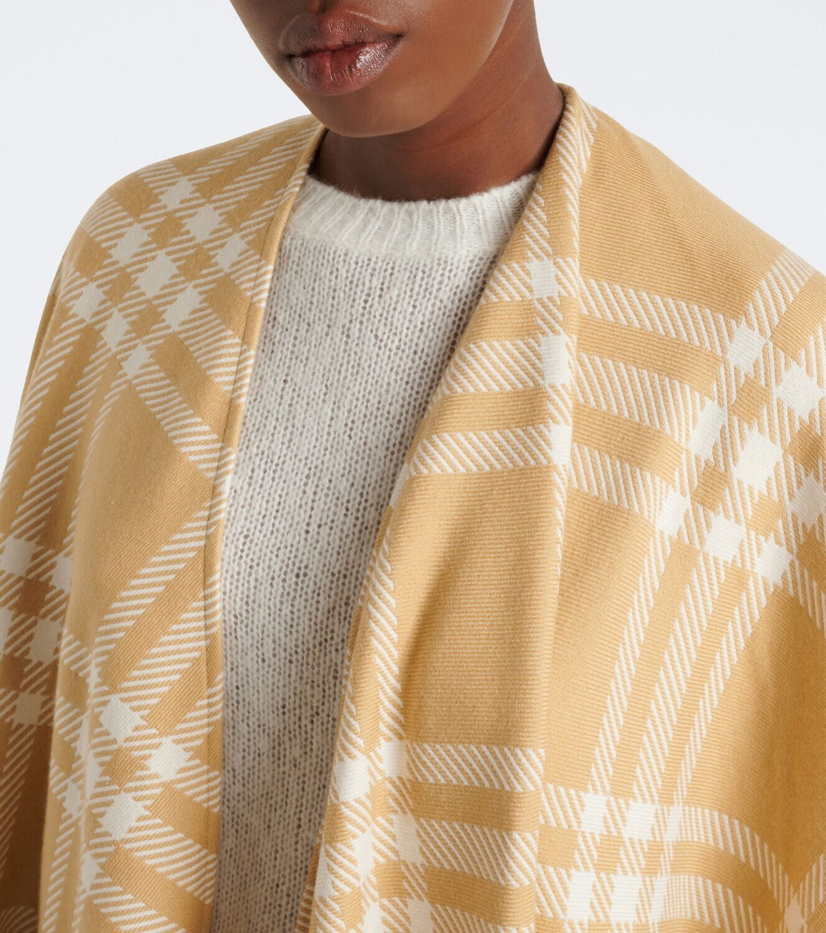 Burberry Burberry Check wool, silk, and cashmere cape