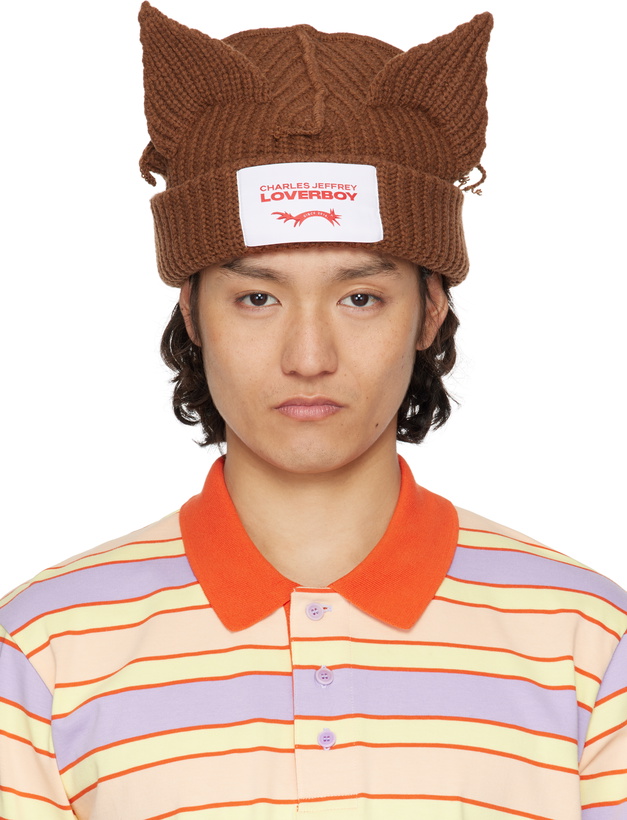 Photo: Charles Jeffrey LOVERBOY SSENSE Exclusive Brown Chunky Ears Beanie