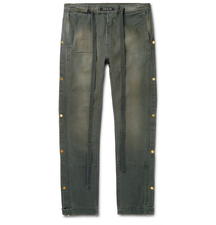 Photo: Fear of God - Cotton-Canvas Drawstring Trousers - Green