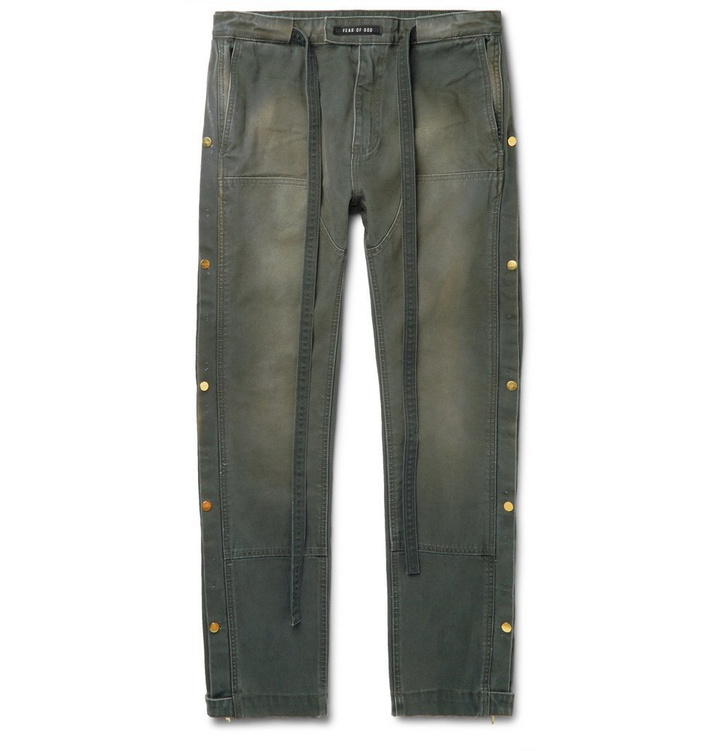 Photo: Fear of God - Cotton-Canvas Drawstring Trousers - Green