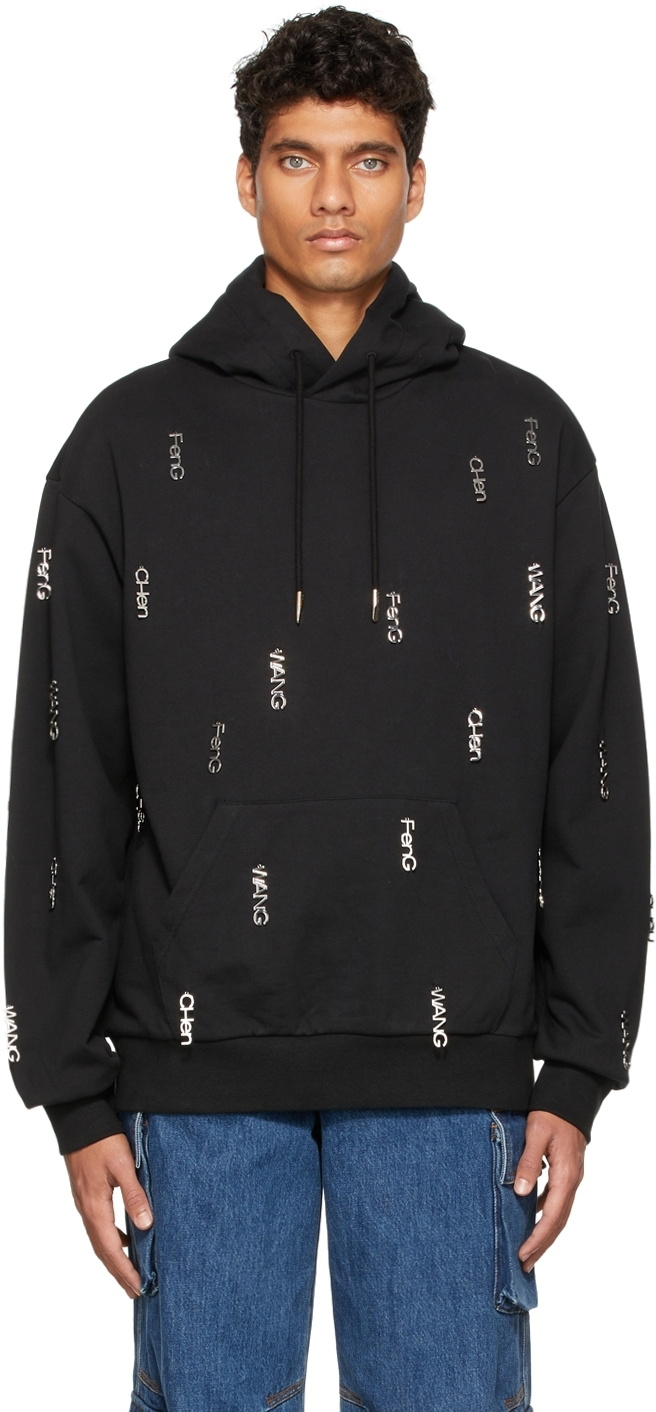 Feng Chen Wang Black Metal Logo Hoodie Feng Chen Wang