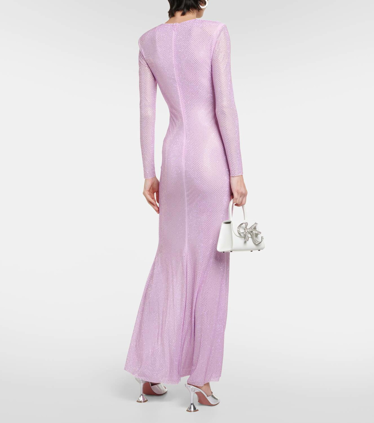 Self-Portrait Crystal-embellished mesh maxi dress Self-Portrait