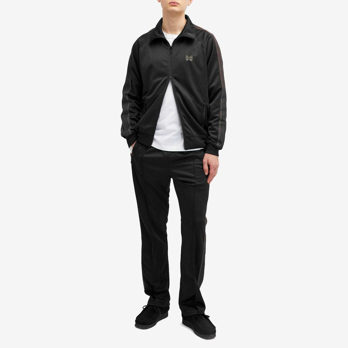 トップス Needles Track Jacket Poly JQ Star Black Needles Poly Smooth Track Jacket in Black Needles