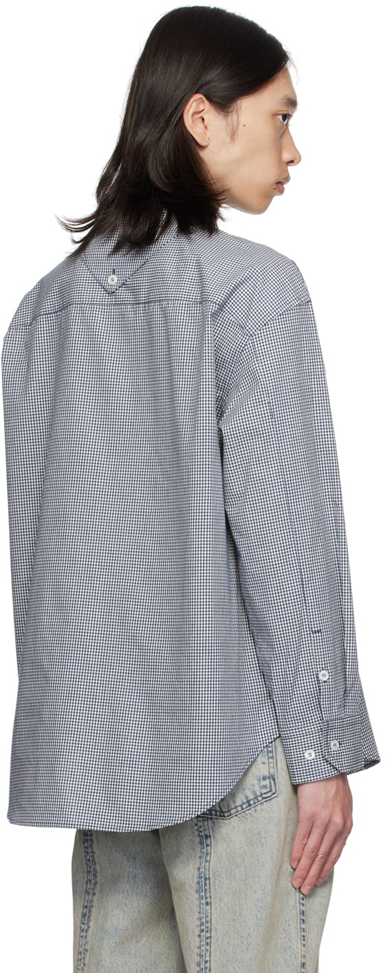 AFTER PRAY Navy Scout Check Shirt