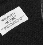 Norse Projects - Hestra Leather-Panelled Knitted Gloves - Black