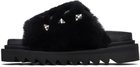 Toga Pulla Black Fur Concho Slippers