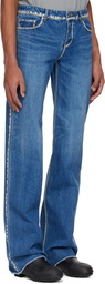 We11done Blue Low-Rise Jeans