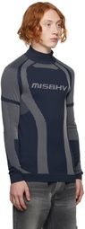 MISBHV Navy & White Active Classic Long Sleeve Top