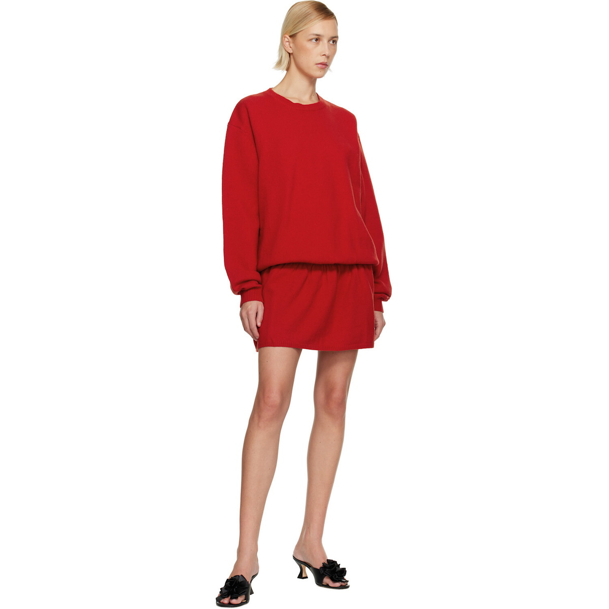Sandy Liang Red Kazia Knit Minidress