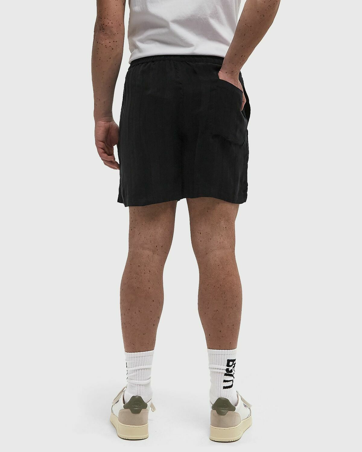 Portuguese Flannel Cupro Shorts Black Mens Casual Short