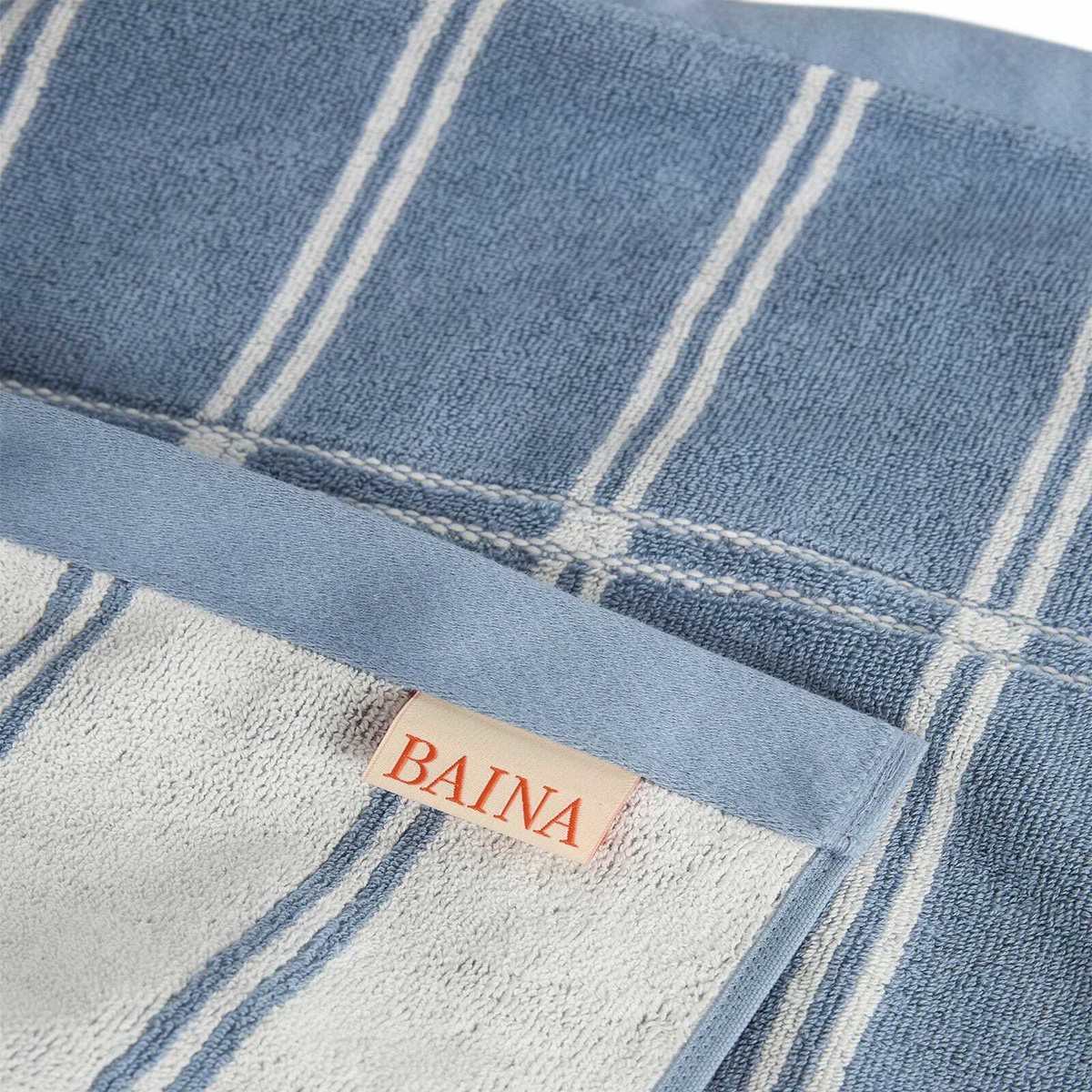 Baina Ness Bath Towel in Celeste/Chalk 