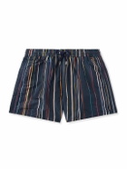 Paul Smith - Straight-Leg Mid-Length Striped Recycled Swim Shorts - Blue