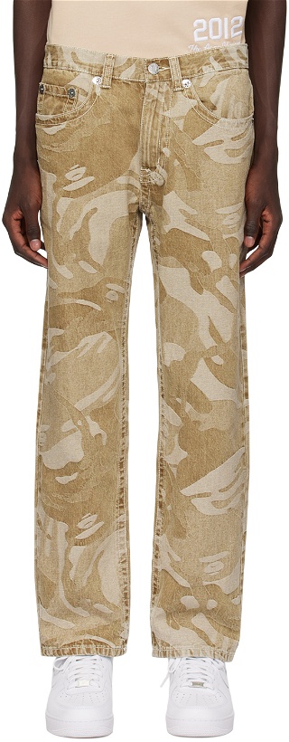 Photo: AAPE by A Bathing Ape Beige Graphic Jeans