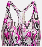 Pucci - Printed racerback sports bra