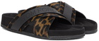 TOM FORD Black & Brown Leopard Wicklow Sandals