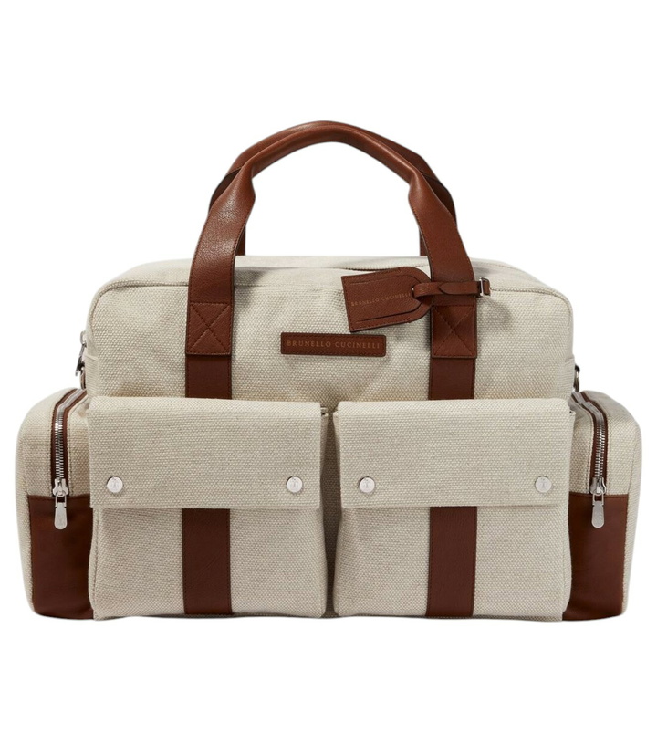 Photo: Brunello Cucinelli Leather-trimmed canvas duffel bag