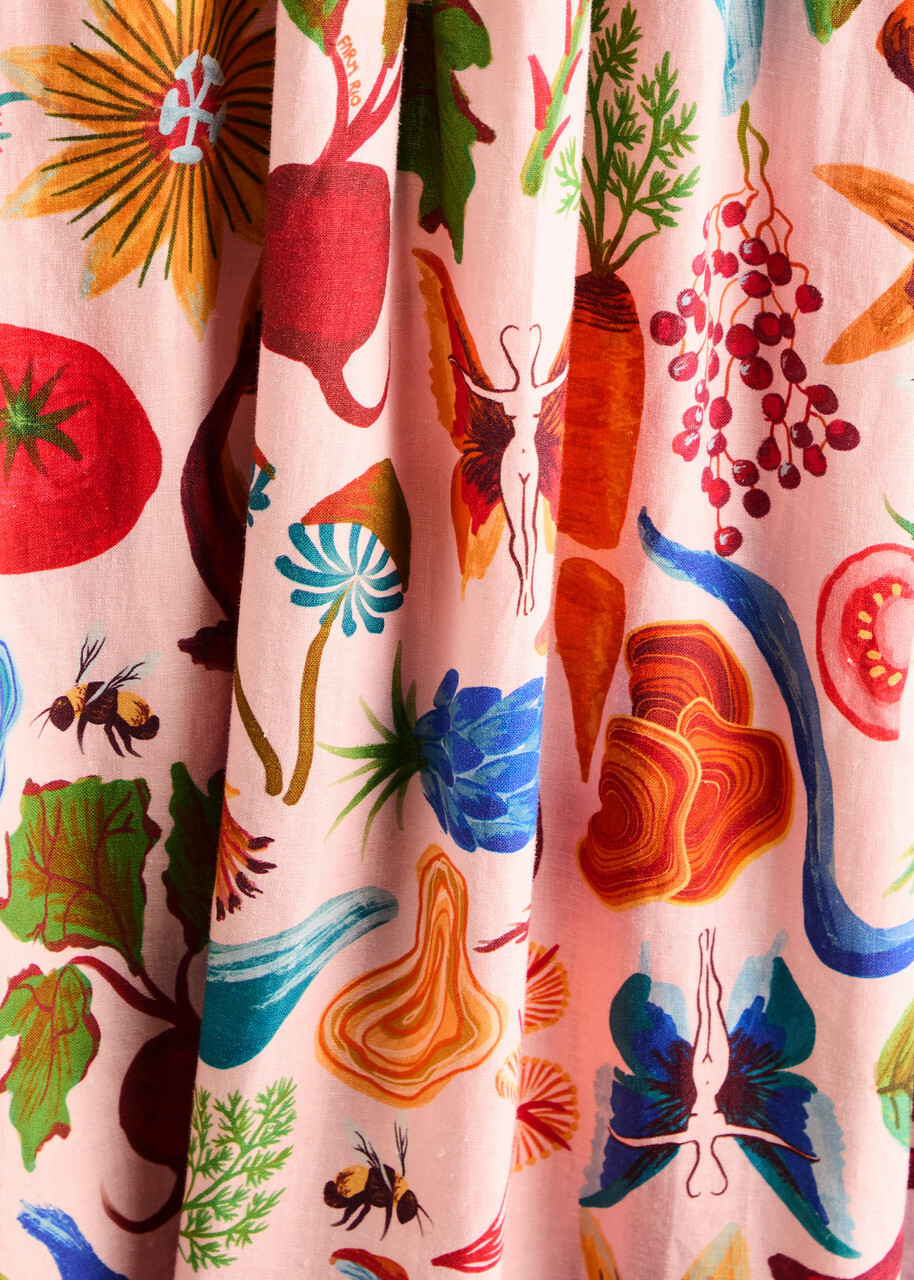 Farm Rio Bright Farm Printed Linen-blend Maxi Dress Multicoloured