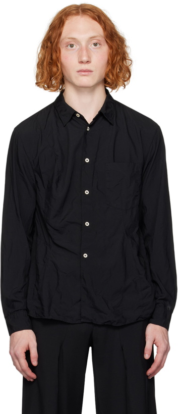 Photo: Comme des Garçons Homme Plus Black Crinkled Shirt