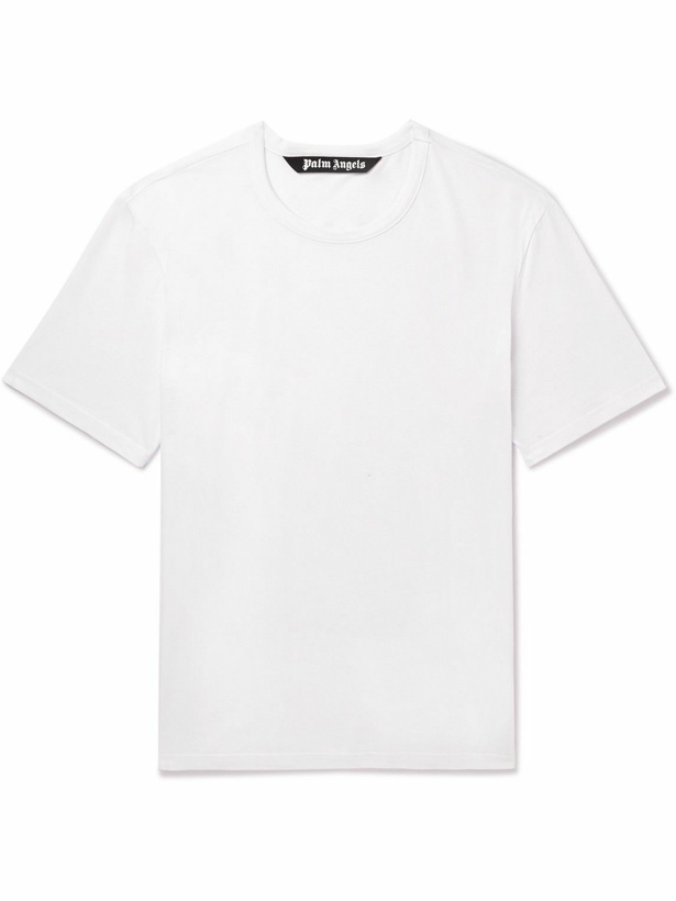 Photo: Palm Angels - Three-Pack Slim-Fit Logo-Appliquéd Cotton-Jersey T-Shirts - White