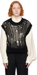 AIREI Black Crewneck Vest