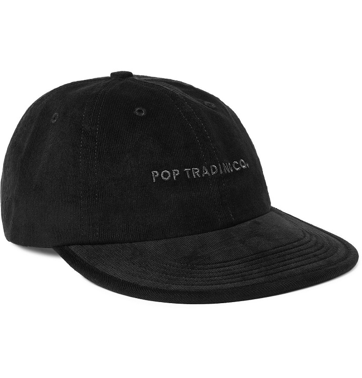 Photo: Pop Trading Company - Logo-Embroidered Cotton-Corduroy Baseball Cap - Black