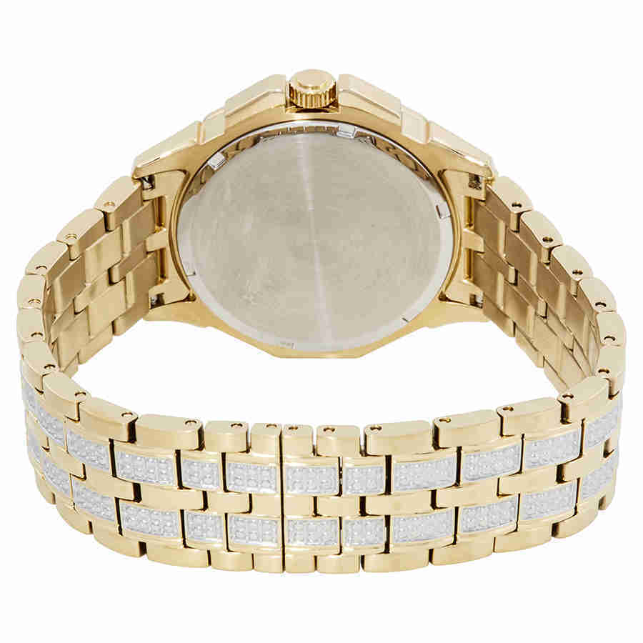 Bulova Crystal Silver Dial Yellow Gold tone Mens Watch 98C126 Bulova