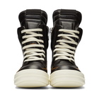 Rick Owens Black and Orange Geobasket High-Top Sneakers