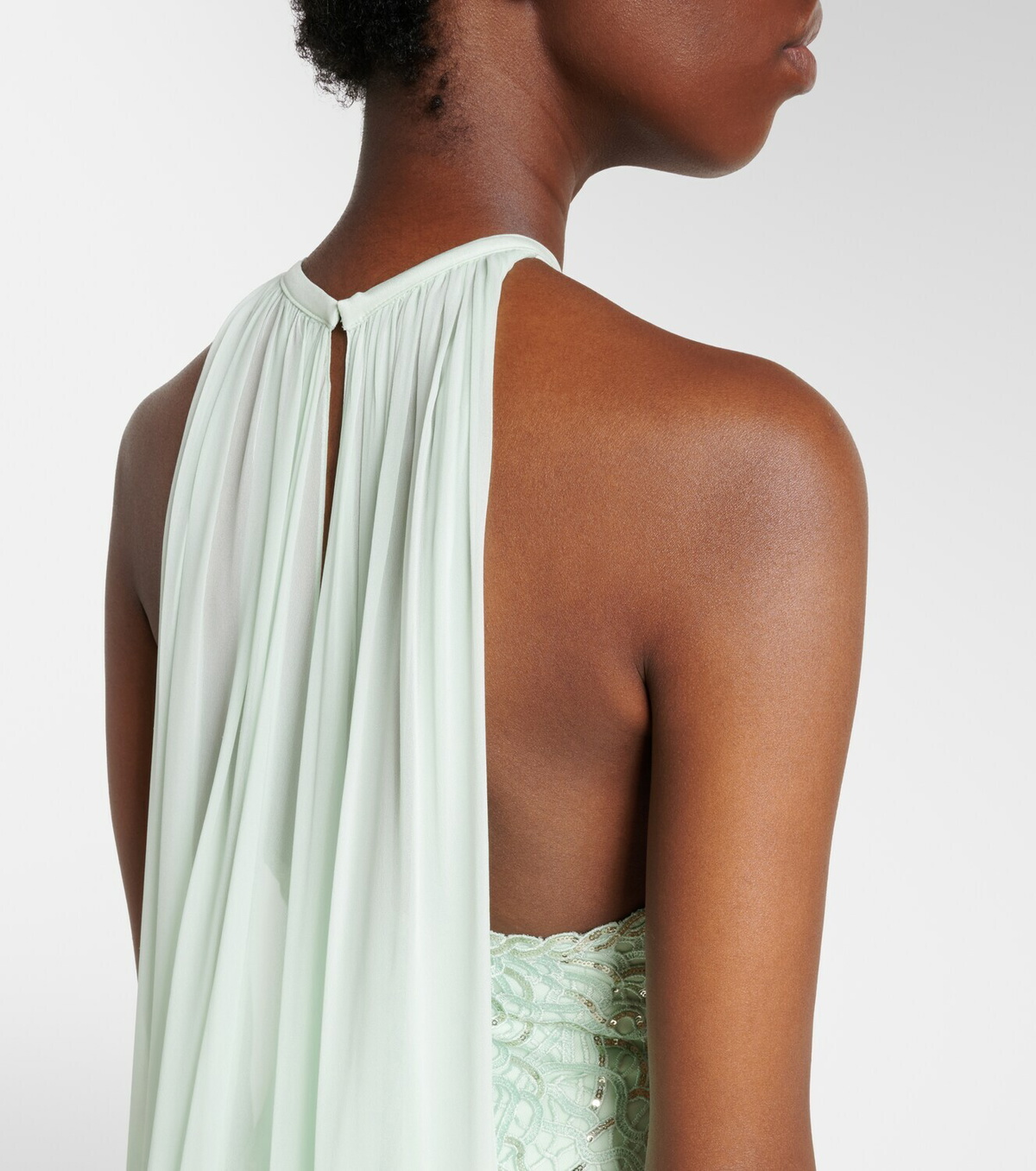 Elie Saab Sequined silk-blend gown