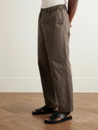 FRAME - Easy Straight-Leg Cotton-Twill Trousers - Brown