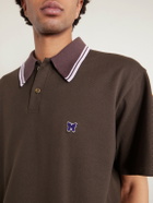 Needles - Logo-Appliquéd Cotton-Piqué Polo Shirt - Brown