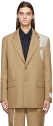 Feng Chen Wang Tan Paneled Wool Blazer