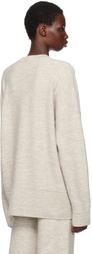 Lauren Manoogian Gray Oversize Crewneck Sweater
