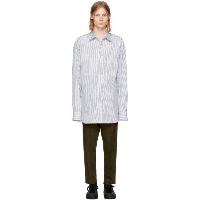 Photo: Ann Demeulemeester White and Black Striped Shirt 