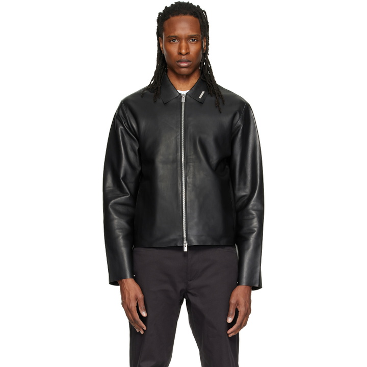 Photo: HELIOT EMIL Black Tremor Leather Jacket