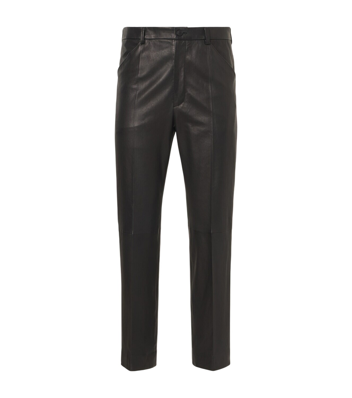 AURALEE Brown Heavy Lamb Leather Pants Auralee