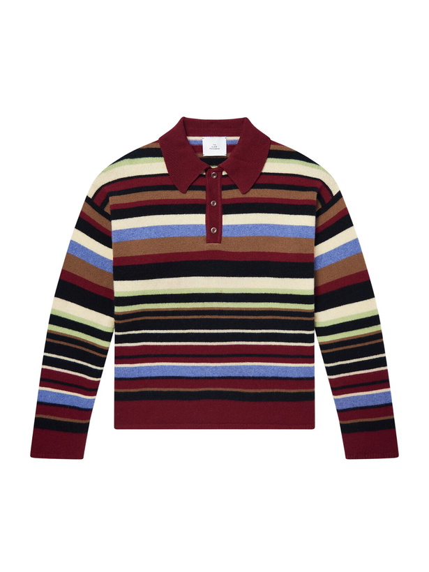 Photo: The Elder Statesman - Dume Rugby Cashmere Polo Sweater - Burgundy