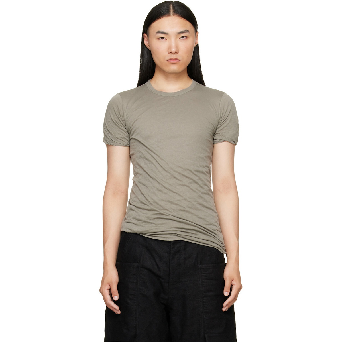 Rick Owens Taupe Tower Double S/S T-shirt