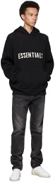 Essentials Black Pullover Logo Hoodie