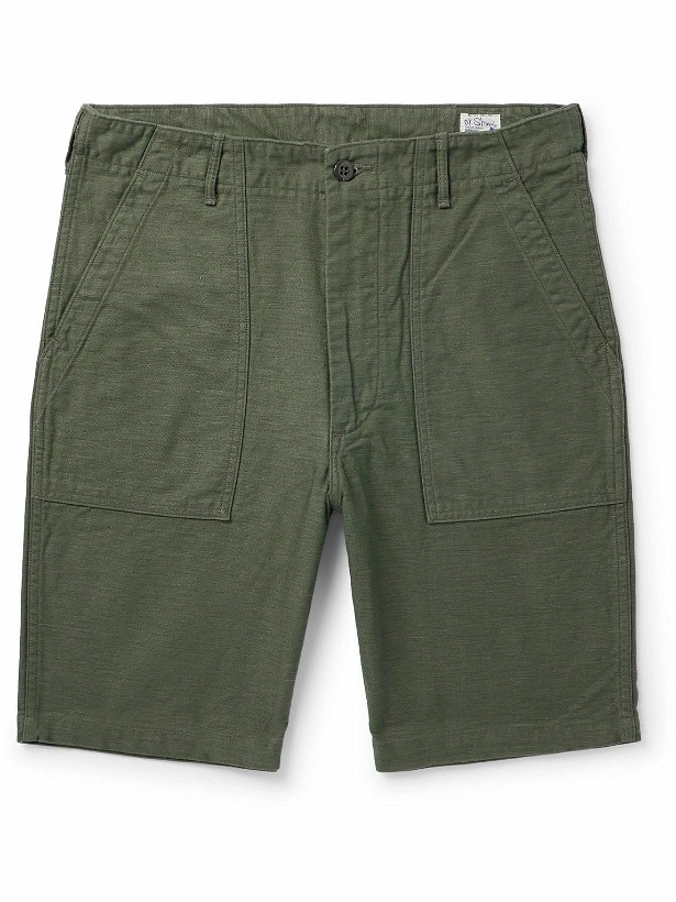Photo: OrSlow - Slim-Fit Straight-Leg Cotton Cargo Shorts - Green