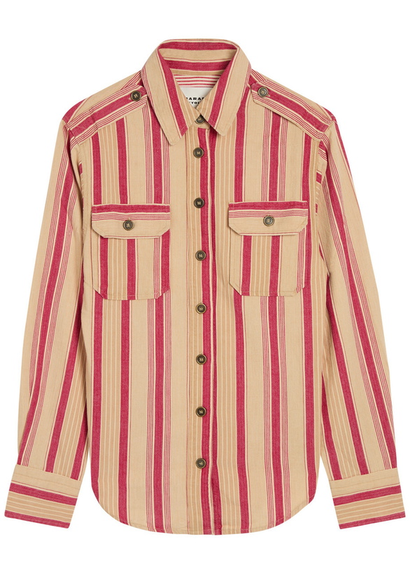 Photo: Isabel Marant étoile Gelva Striped Cotton Shirt Beige