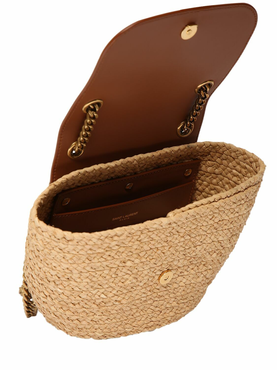 SAINT LAURENT Mini Manon Raffia Shoulder Bag Saint Laurent