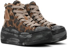 R13 Brown & Black Kurt High Top Sneakers