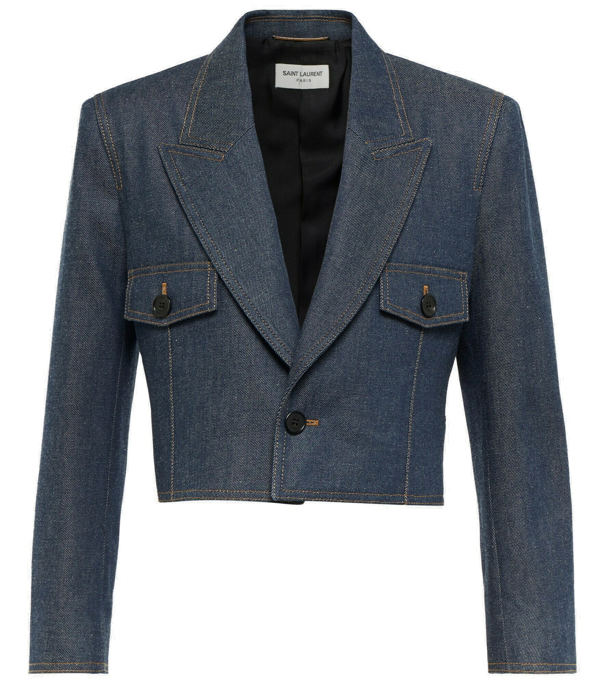 ジャケット Saint Laurent Cropped Jacket Saint Laurent Cropped Jacket in Lambskin | Saks Fifth Avenue