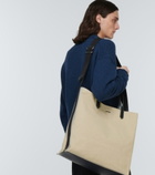 Jil Sander - Logo cotton and linen tote bag