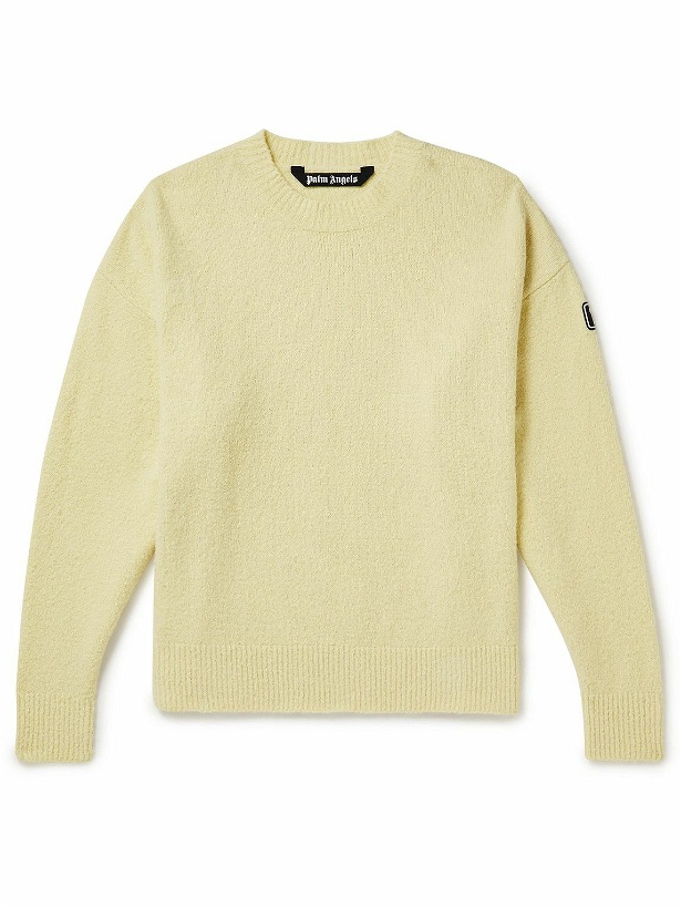 Photo: Palm Angels - Brushed Cotton-Blend Sweater - Yellow