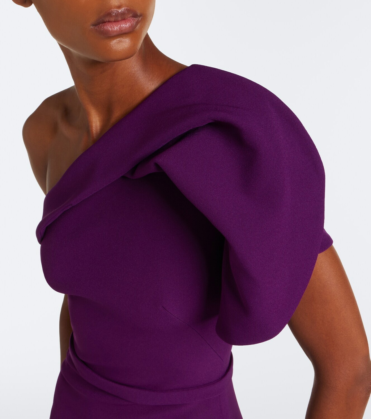 Safiyaa Millie belted crêpe gown