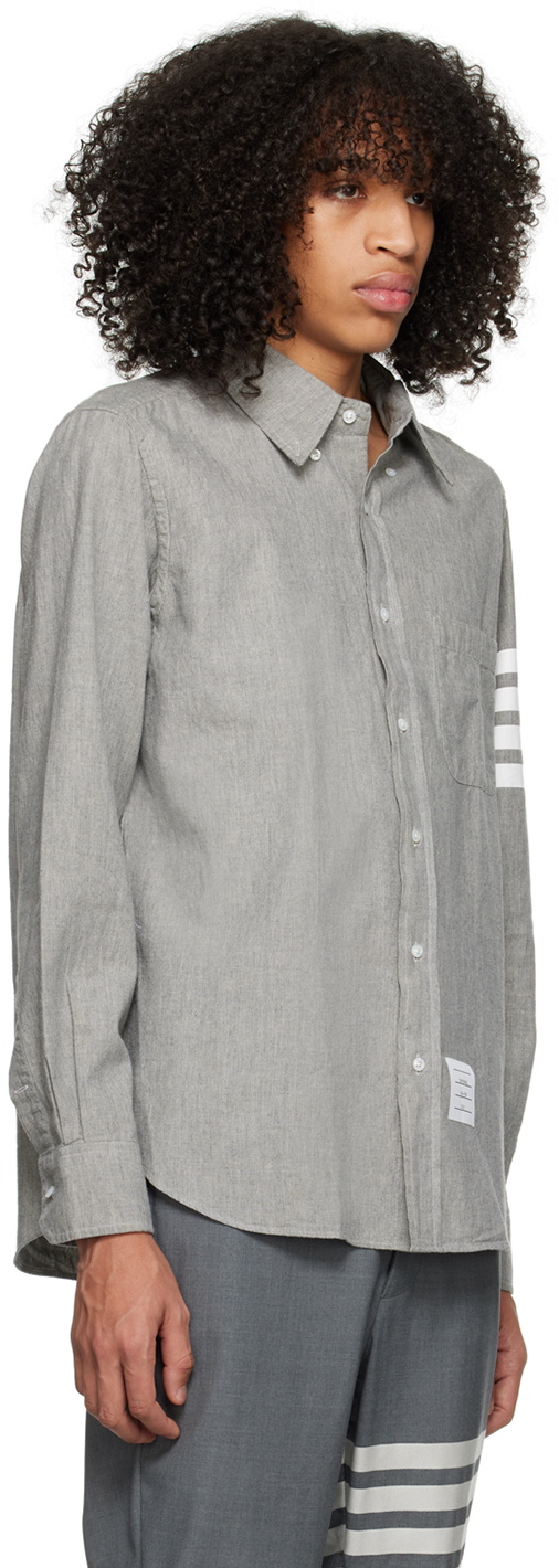 THOM BROWNE オックスフォードシャツ 4bar グレーデニム調 Thom Browne Gray 4-Bar Shirt Thom Browne