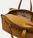 Burberry B Clip Holdall suede duffel bag